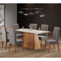 Conjunto Sala de Jantar Mesa Paris 6 Cadeiras Cristal Viero - 1