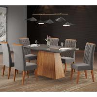 Conjunto Sala de Jantar Mesa Guaruja 6 Cadeiras Cristal Viero - 1