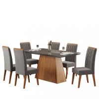 Conjunto Sala de Jantar Mesa Guaruja 6 Cadeiras Cristal Viero - 2