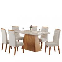 Conjunto Sala de Jantar Mesa Guaruja 6 Cadeiras Cristal Viero - 2