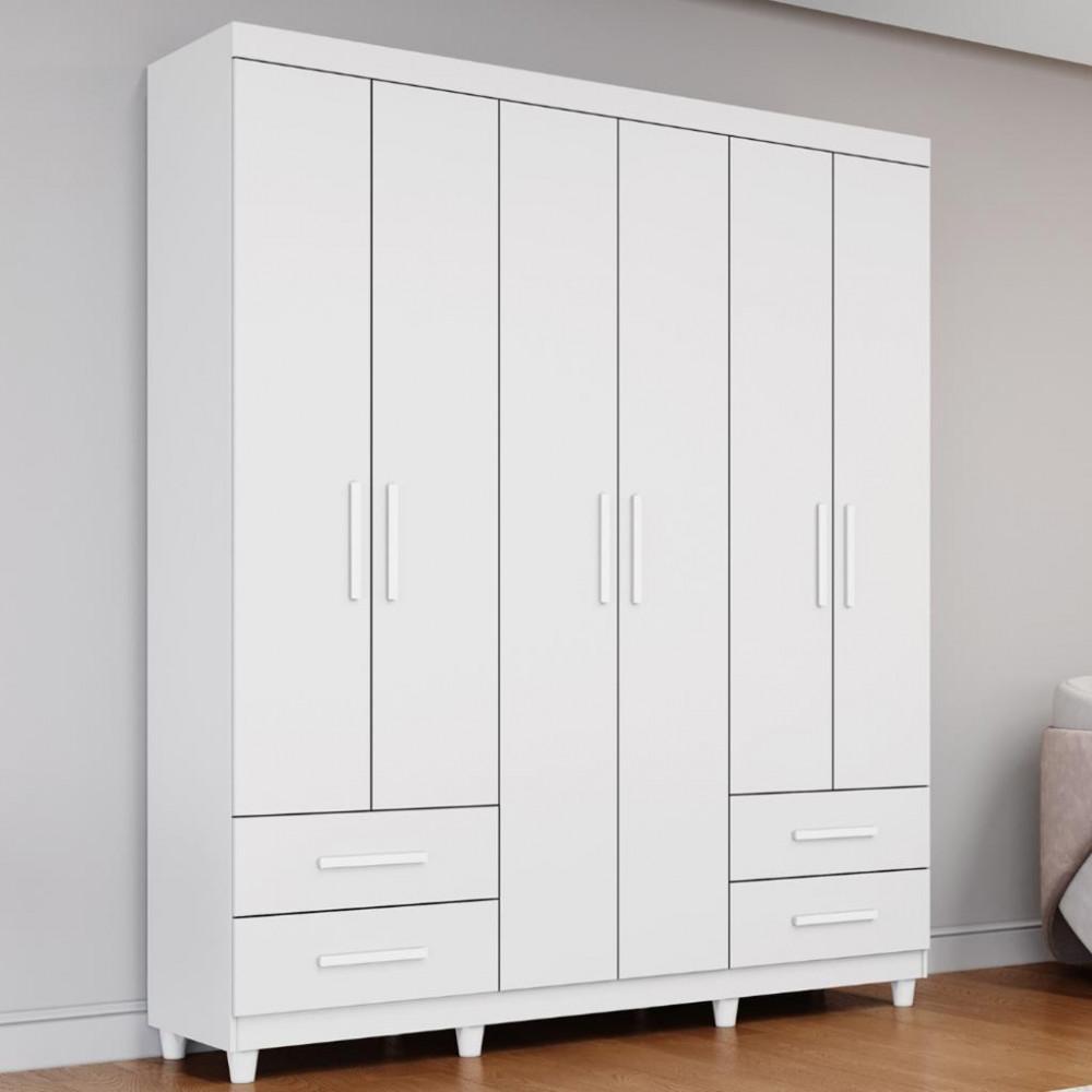 Guarda Roupa Casal 6 Portas 4 Gavetas Canadá Plus Conquista Móveis - 1
