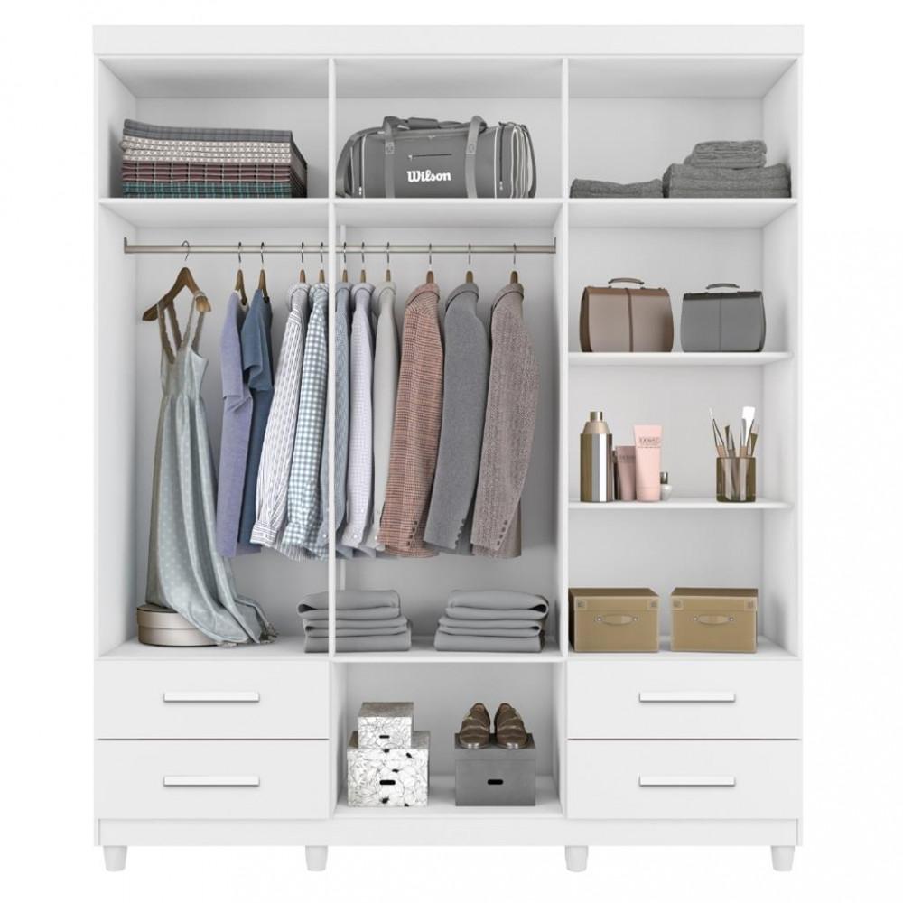 Guarda Roupa Casal 6 Portas 4 Gavetas Canadá Plus Conquista Móveis - 3