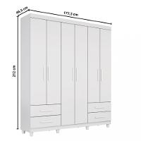 Guarda Roupa Casal 6 Portas 4 Gavetas Canadá Plus Conquista Móveis - 4