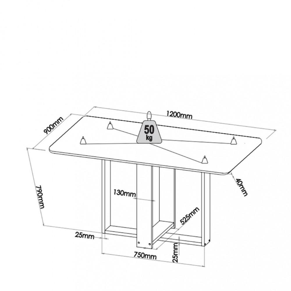 Conjunto Sala de Jantar Mesa Caxias 6 Cadeiras Cristal Viero - 3