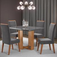 Conjunto Sala de Jantar Mesa Caxias 6 Cadeiras Cristal Viero - 1