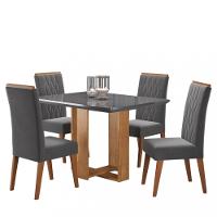 Conjunto Sala de Jantar Mesa Caxias 6 Cadeiras Cristal Viero - 2