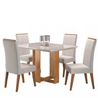 Conjunto Sala de Jantar Mesa Caxias 6 Cadeiras Cristal Viero - 2