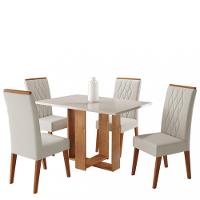 Conjunto Sala de Jantar Mesa Letonia 4 Cadeiras Cristal Viero - 2
