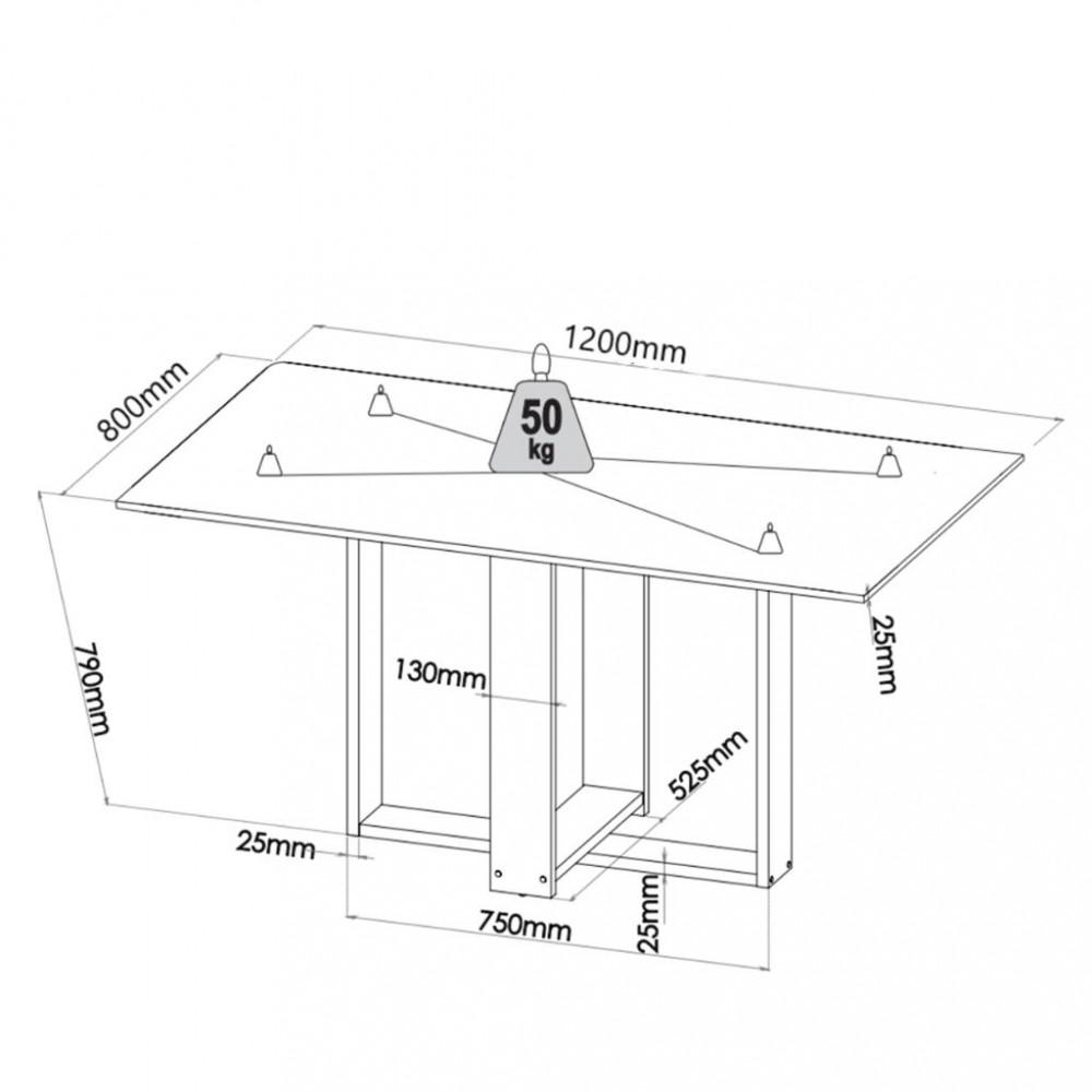 Conjunto Sala de Jantar Mesa Letonia 4 Cadeiras Cristal Viero - 3