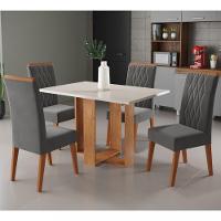 Conjunto Sala de Jantar Mesa Letonia 4 Cadeiras Cristal Viero - 1