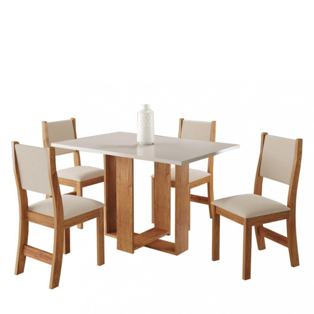 Conjunto Sala de Jantar Mesa Palácio 4 Cadeiras Sol Viero - 2