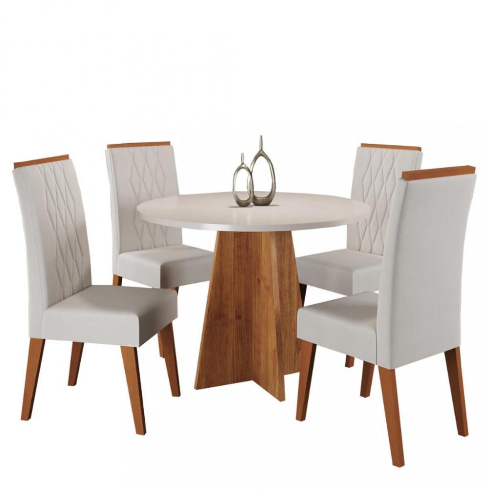 Conjunto Sala de Jantar Mesa Fiorenza 4 Cadeiras Cristal Viero - 2