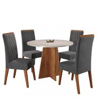Conjunto Sala de Jantar Mesa Fiorenza 4 Cadeiras Cristal Viero - 2