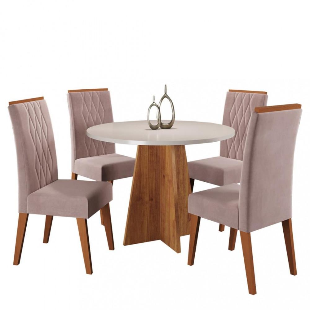 Conjunto Sala de Jantar Mesa Fiorenza 4 Cadeiras Cristal Viero - 2