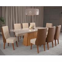 Conjunto Sala de Jantar Mesa Maldivas 8 Cadeiras Cristal Viero - 1
