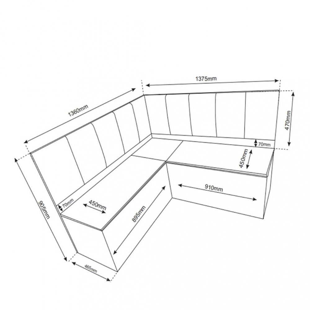 Canto Alemão com Baú Londres com 2 Cadeiras Milão Viero - 3