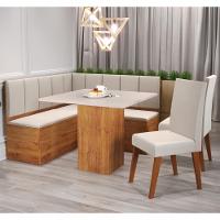 Canto Alemão com Baú Londres com 2 Cadeiras Milão Viero - 2