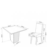 Canto Alemão com Baú Londres com 2 Cadeiras Milão Viero