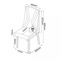 Conjunto Sala de Jantar Mesa Glamurosa 6 Cadeiras Topazio Viero - 4