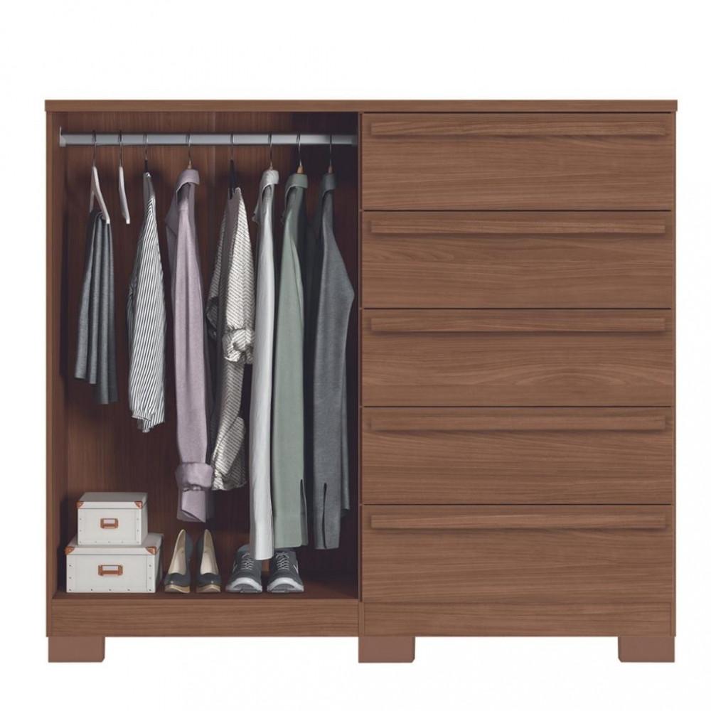 Cômoda 5 Gavetas 2 Portas com Pés Malaga Gold Santos Andira - 3