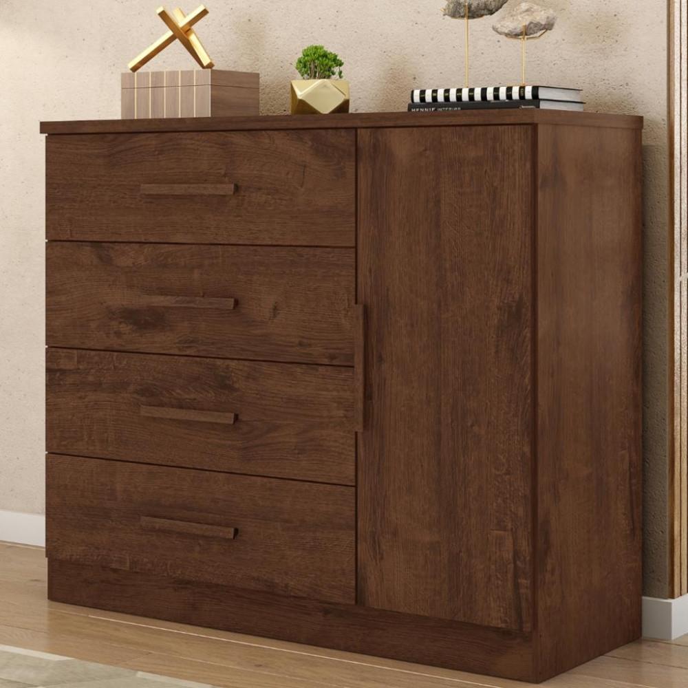 Cômoda 4 Gavetas 1 Porta Gênova Plus Zanzini - 1