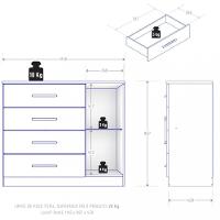 Cômoda 4 Gavetas 1 Porta Gênova Plus Zanzini - 4