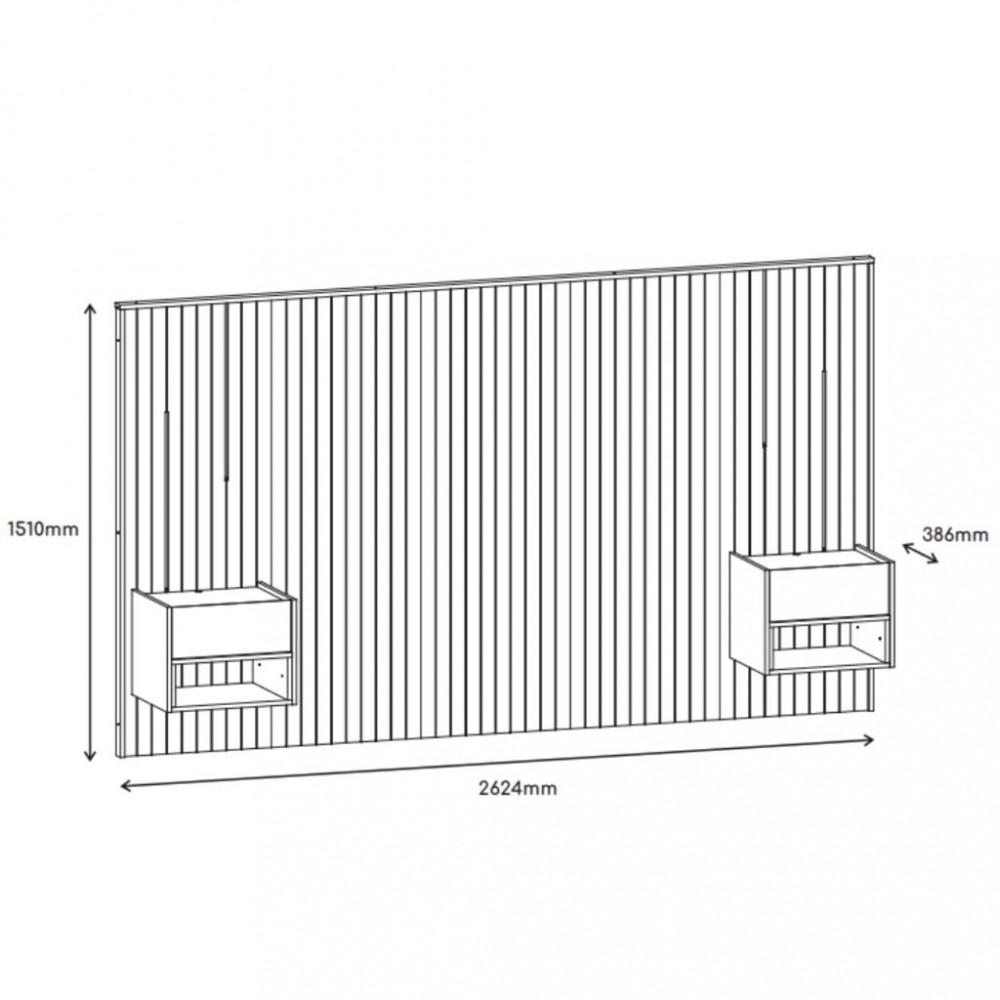 Cabeceira Frisada Casal Queen com Mesa de Apoio Florença Casa D - 3