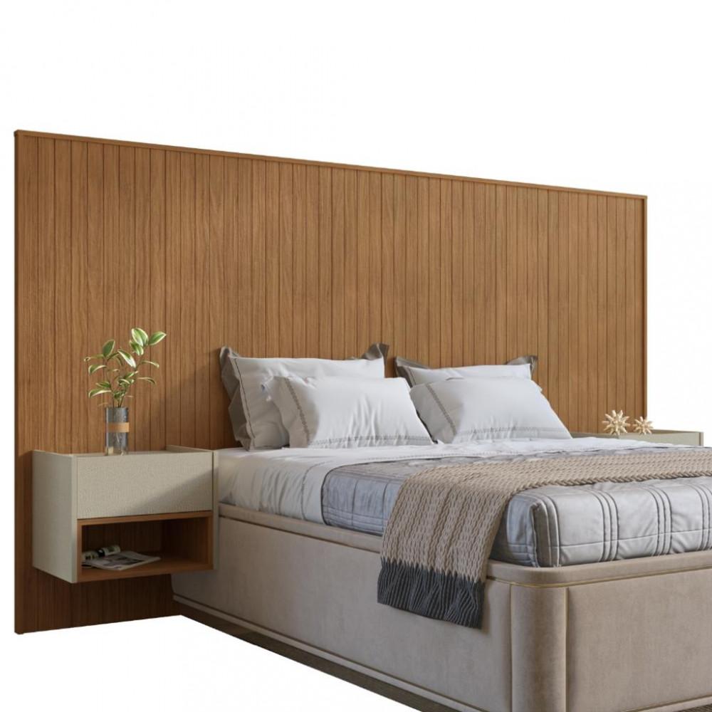 Cabeceira Frisada King com Mesa de Apoio Florença Casa D - 2