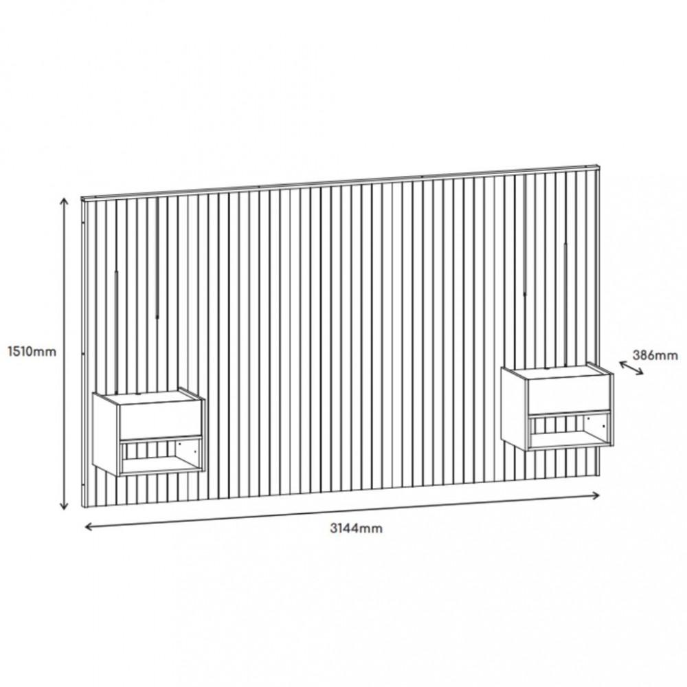 Cabeceira Frisada King com Mesa de Apoio Florença Casa D - 3