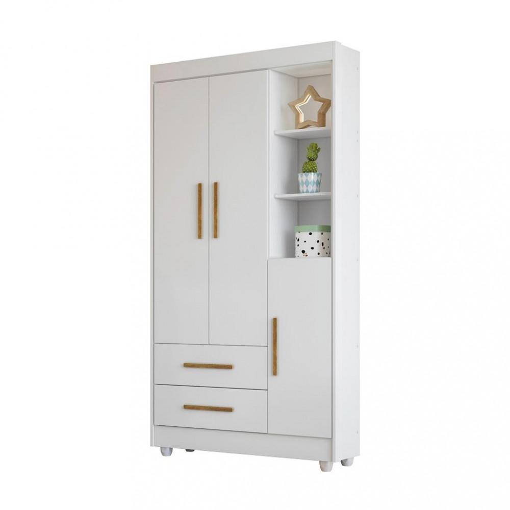 Guarda Roupa Infantil 3 Portas 2 Gavetas Flex Flocos Tigus Baby - 2