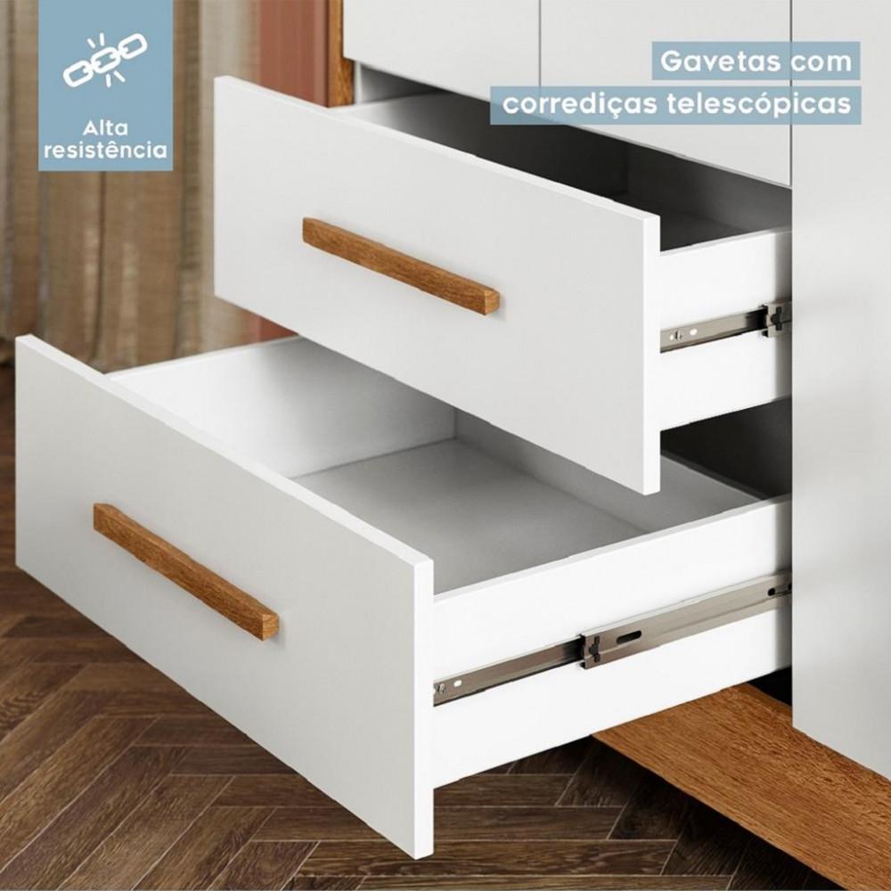 Guarda Roupa Infantil 3 Portas 2 Gavetas Flex Flocos Tigus Baby - 8