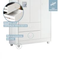 Quarto de Bebê, Cômoda, Berço e Guarda Roupa Life Tigus Baby - 5