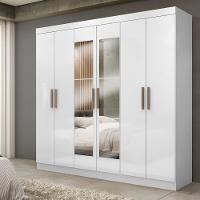 Guarda Roupa Casal Espelho MDF 6 Portas 2 Gavetas Genebra Maxel - 1