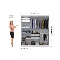 Guarda Roupa Casal Espelho MDF 6 Portas 2 Gavetas Genebra Maxel - 4