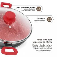 Panela Philco PPN24A Redstone Antiaderente com Tampa de Vidro 4,6L - 6