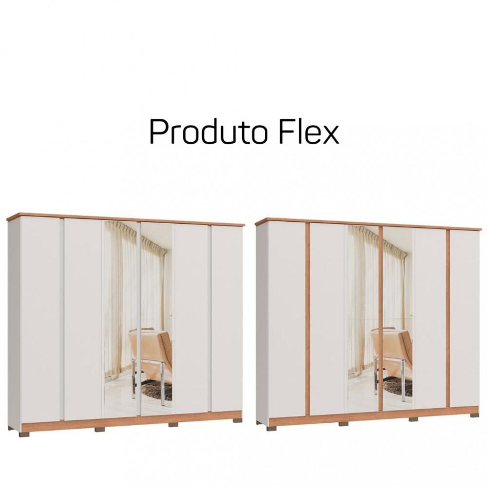 Guarda Roupa Casal com Espelho 6 Portas 4 Gavetas Zeus Móveis Castro - 2