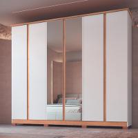 Guarda Roupa Casal com Espelho 6 Portas 4 Gavetas Zeus Móveis Castro - 1