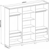 Guarda Roupa Casal com Espelho 6 Portas 4 Gavetas Zeus Móveis Castro - 4