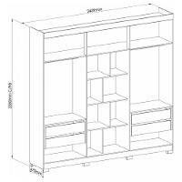 Guarda Roupa Casal com Espelho 6 Portas 4 Gavetas Eros Móveis Castro - 4