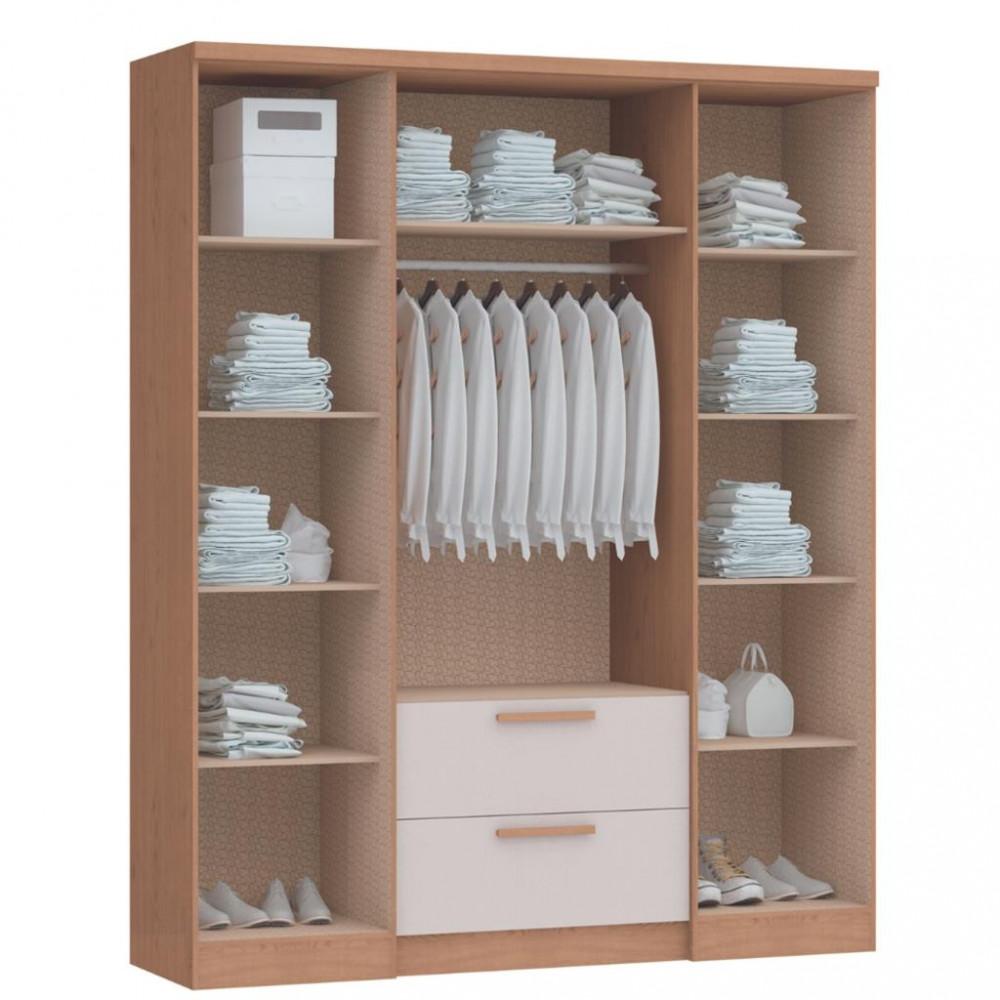 Guarda Roupas Solteiro 4 Portas 2 Gavetas Aspen Móveis Castro - 3