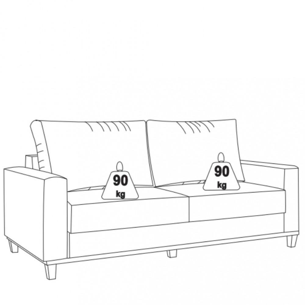 Sofá 3 Lugares 200cm Linho living Mult Viero - 3