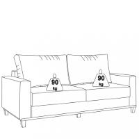 Sofá 3 Lugares 200cm Linho living Mult Viero - 3