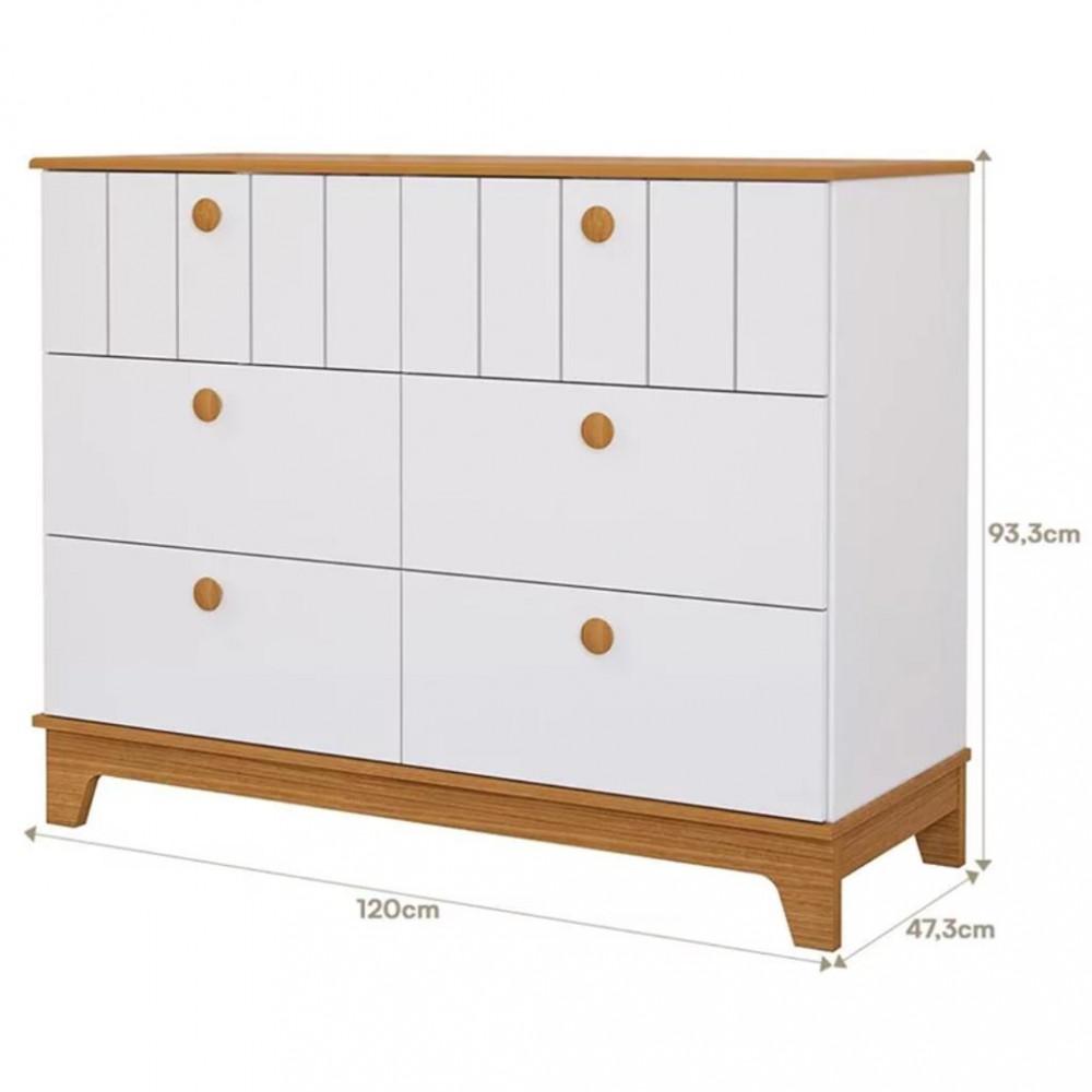 Cômoda de Bebê 6 Gavetas MDF Liza Permobili - 3
