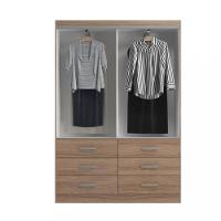 Guarda Roupa Solteiro 2 Portas de Correr 6 Gavetas Veneza Evidência - 3