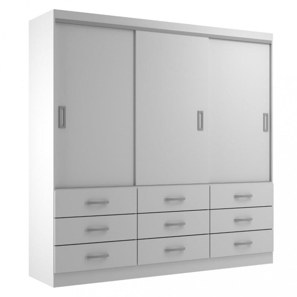 Guarda Roupa Casal 3 Portas de Correr 9 Gavetas Isabela Evidência - 2