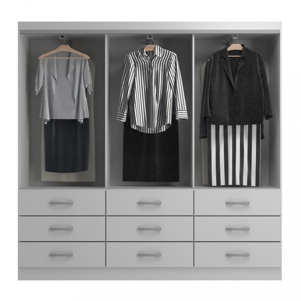 Guarda Roupa Casal 3 Portas de Correr 9 Gavetas Isabela Evidência - 3
