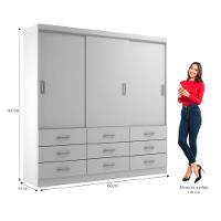 Guarda Roupa Casal 3 Portas de Correr 9 Gavetas Isabela Evidência - 4