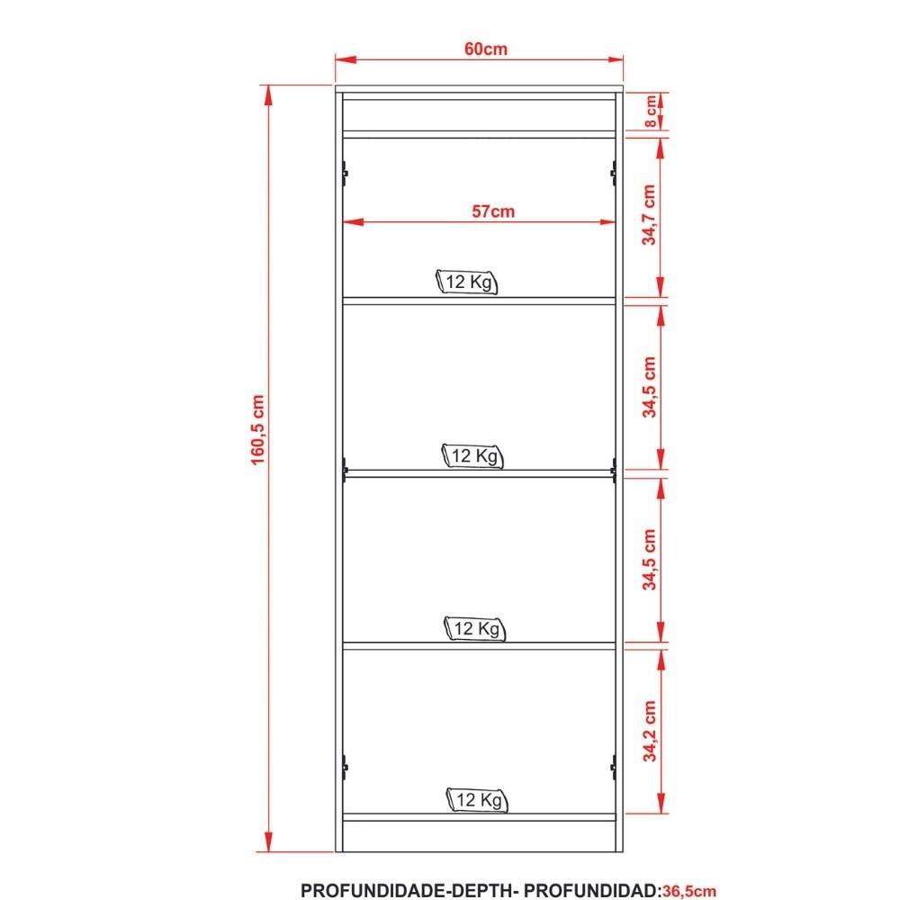 Estante para Escritório 2 Portas com Chave ME4151 Tecnomobili - 4