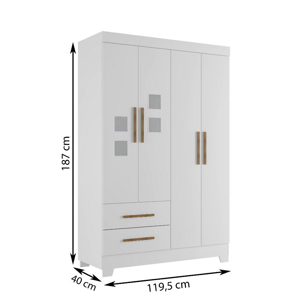 Guarda Roupa Infantil 4 Portas 2 Gavetas MDF Fly Tigus Baby - 3