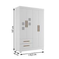 Guarda Roupa Infantil 4 Portas 2 Gavetas MDF Fly Tigus Baby - 3
